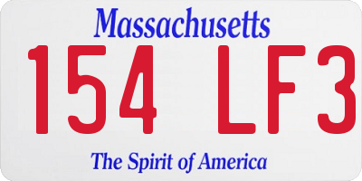 MA license plate 154LF3