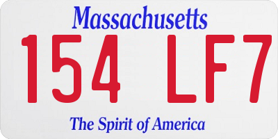 MA license plate 154LF7