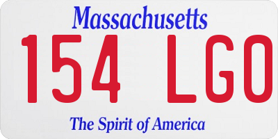 MA license plate 154LG0