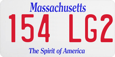 MA license plate 154LG2