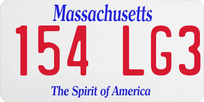MA license plate 154LG3