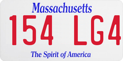 MA license plate 154LG4