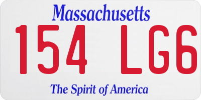 MA license plate 154LG6
