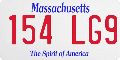MA license plate 154LG9