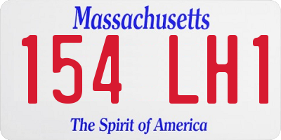 MA license plate 154LH1
