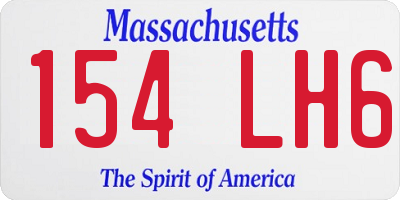 MA license plate 154LH6