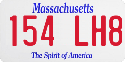 MA license plate 154LH8