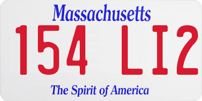 MA license plate 154LI2