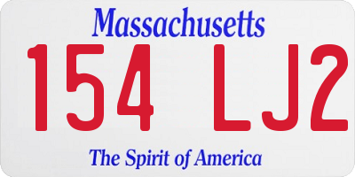 MA license plate 154LJ2
