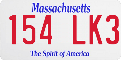 MA license plate 154LK3