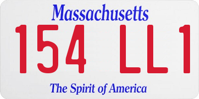 MA license plate 154LL1