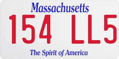 MA license plate 154LL5