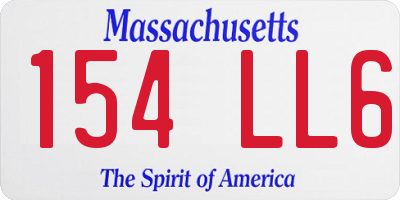 MA license plate 154LL6
