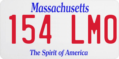 MA license plate 154LM0