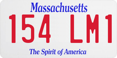 MA license plate 154LM1