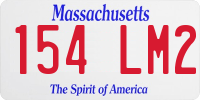 MA license plate 154LM2