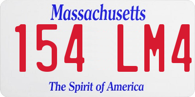MA license plate 154LM4