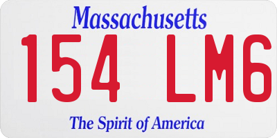 MA license plate 154LM6