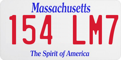 MA license plate 154LM7