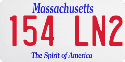 MA license plate 154LN2