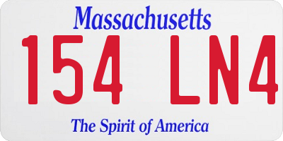 MA license plate 154LN4