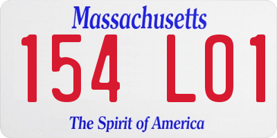 MA license plate 154LO1
