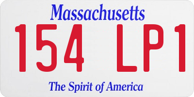 MA license plate 154LP1