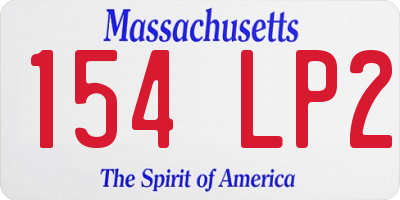 MA license plate 154LP2
