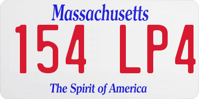 MA license plate 154LP4