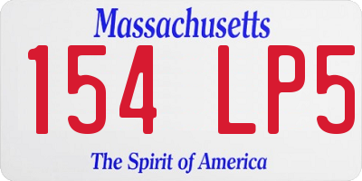 MA license plate 154LP5