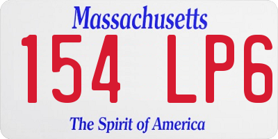 MA license plate 154LP6
