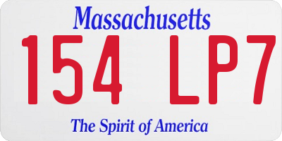 MA license plate 154LP7