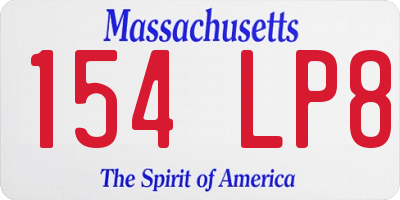 MA license plate 154LP8