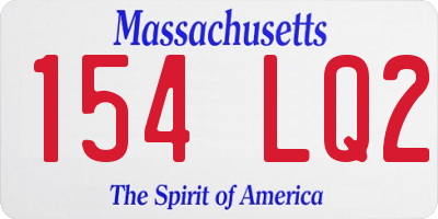 MA license plate 154LQ2