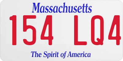 MA license plate 154LQ4