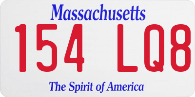 MA license plate 154LQ8