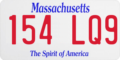 MA license plate 154LQ9