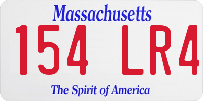 MA license plate 154LR4