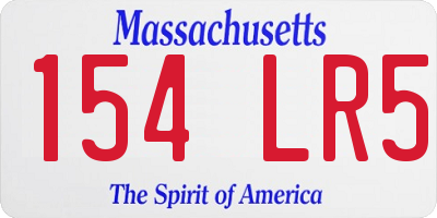 MA license plate 154LR5