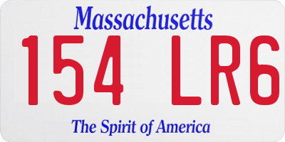 MA license plate 154LR6