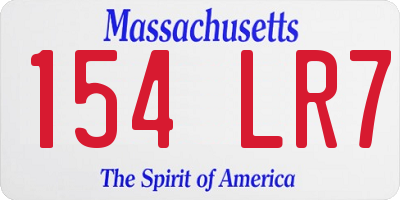 MA license plate 154LR7