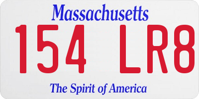 MA license plate 154LR8