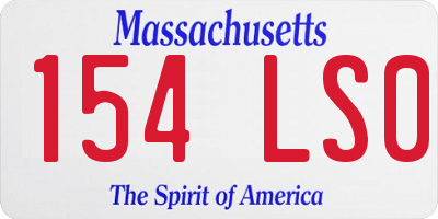 MA license plate 154LS0