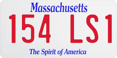 MA license plate 154LS1