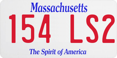 MA license plate 154LS2