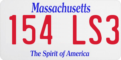MA license plate 154LS3