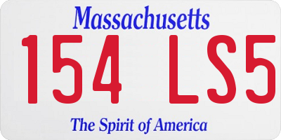 MA license plate 154LS5