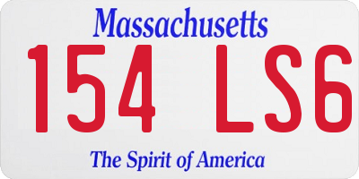MA license plate 154LS6
