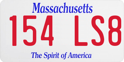 MA license plate 154LS8