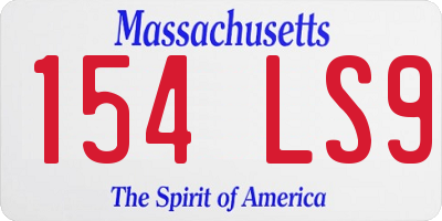 MA license plate 154LS9
